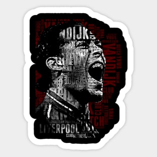 virgil van dijk text art Sticker